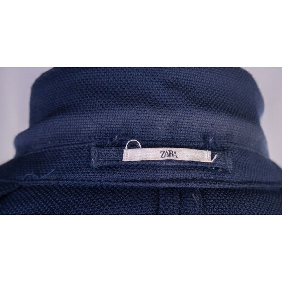 Zara Blazer Mens Sz 40 Solid Blue 3-Button Sport Coat Jacket Blazer WOOL - Picture 12 of 15